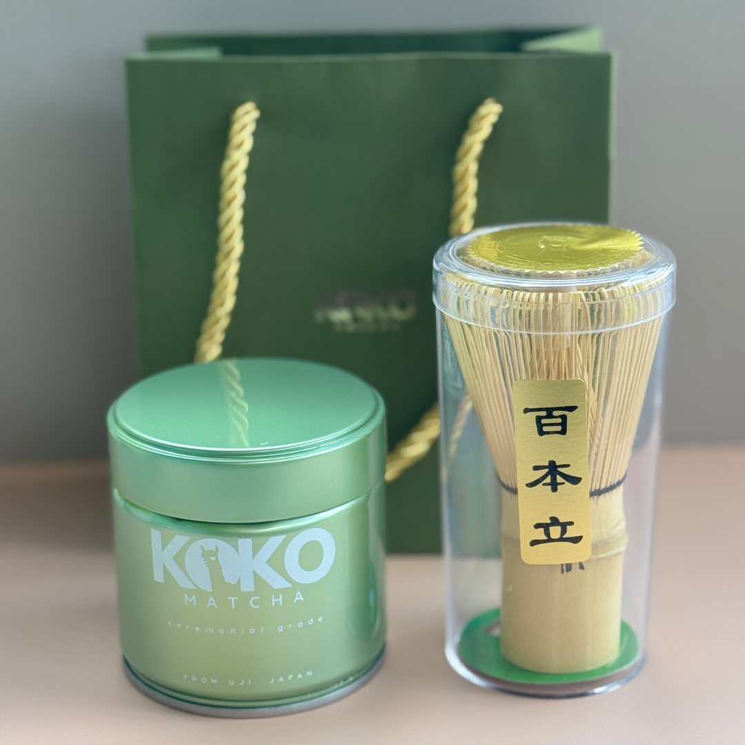 Matcha plechovka + chasen dárkový set