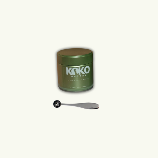 Matcha plechovka + nerezová odměrka